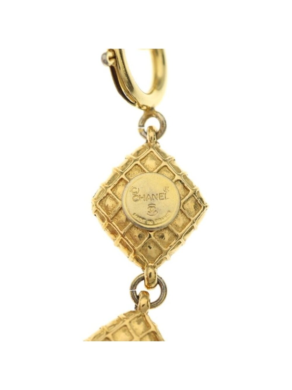 Chanel Quilted Diamond Gold Plated Necklace Choker - Picture 6 of 6